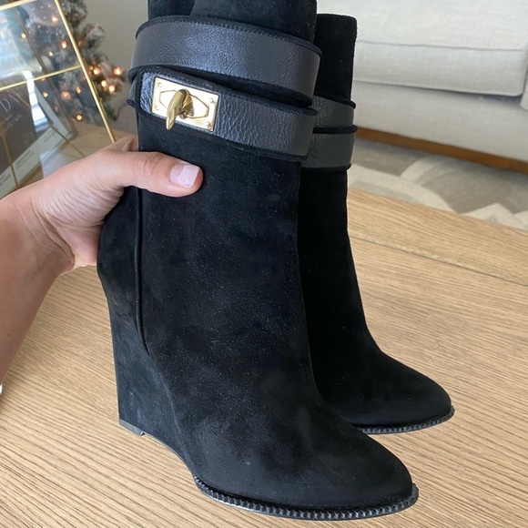 Givenchy Shark low suede wedge boots - Picture 3 of 8